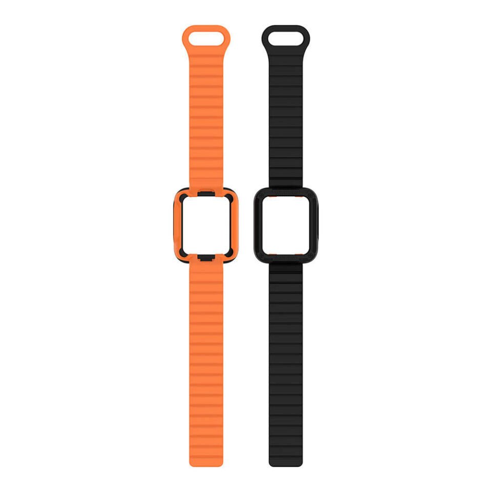 Xiaomi Redmi Watch 1 Silikon Kordon Strap Kayış (KRD-105) Gri-Turuncu