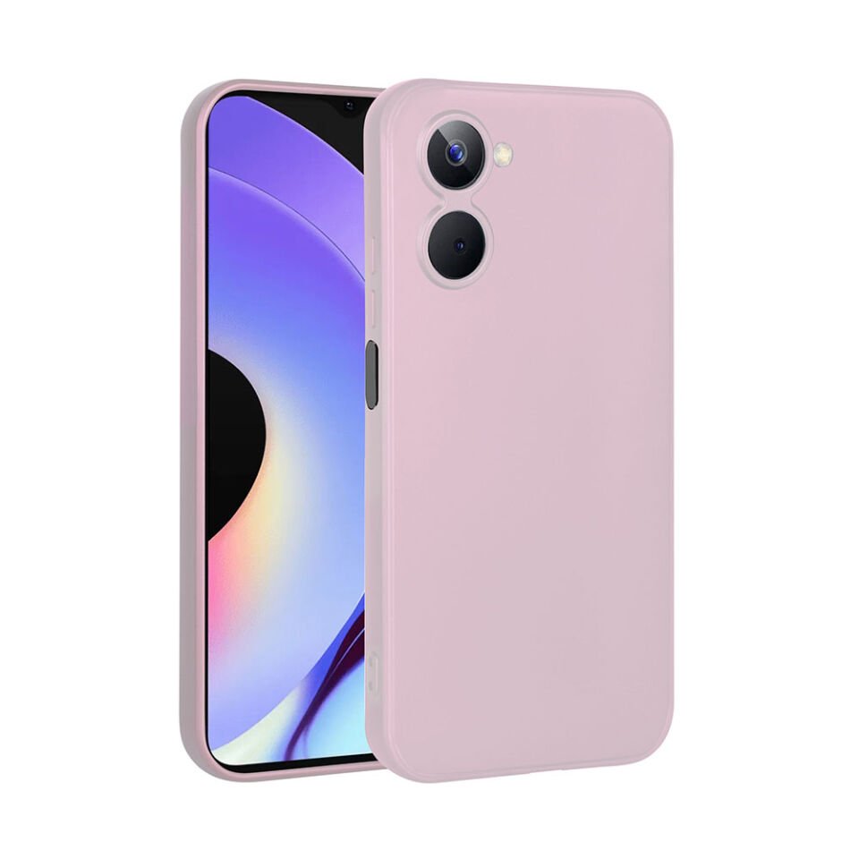 Realme 10 4G Kılıf Yumuşak Dokulu Soft Esnek İnce Mat Renkli Silikon Kapak (PREMİER) Rose Gold
