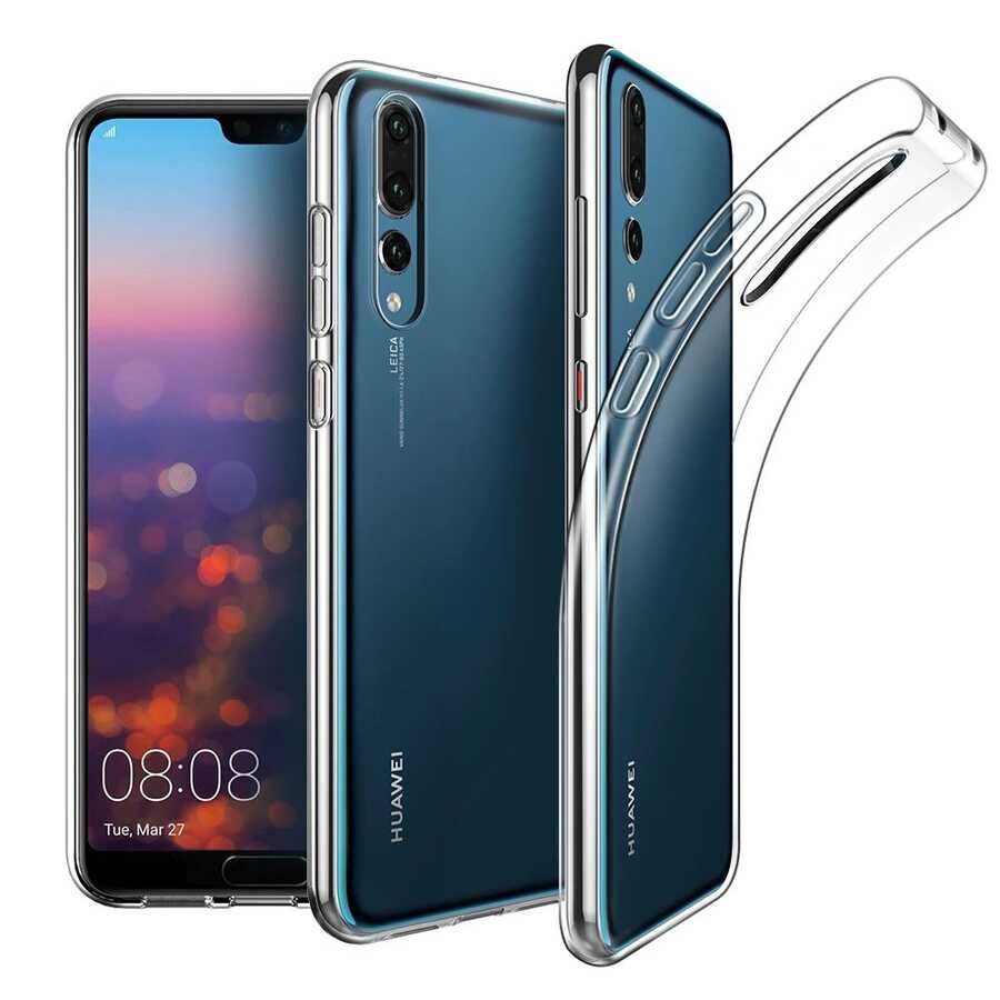 Huawei P20 Pro Şeffaf Kılıf Yumuşak İnce Tasarımlı Kapak (SÜPER) Renksiz