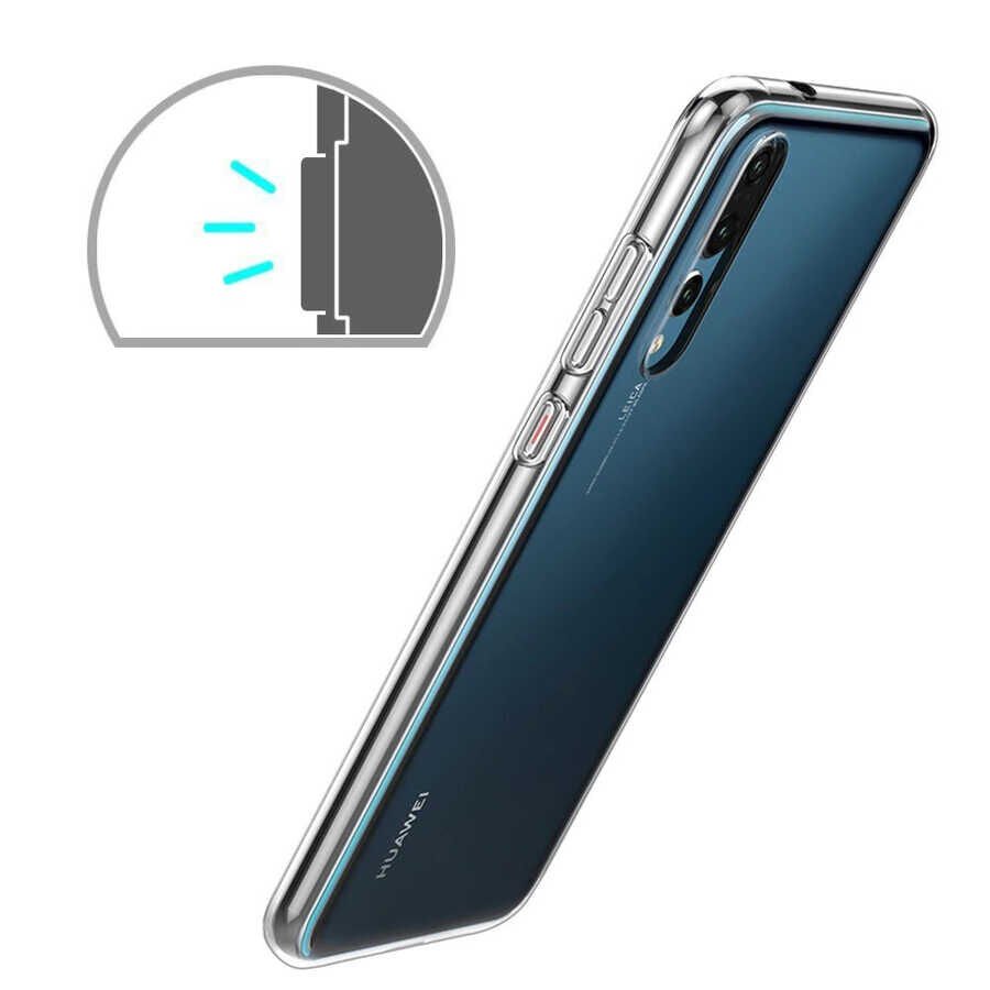 Huawei P20 Pro Şeffaf Kılıf Yumuşak İnce Tasarımlı Kapak (SÜPER) Renksiz