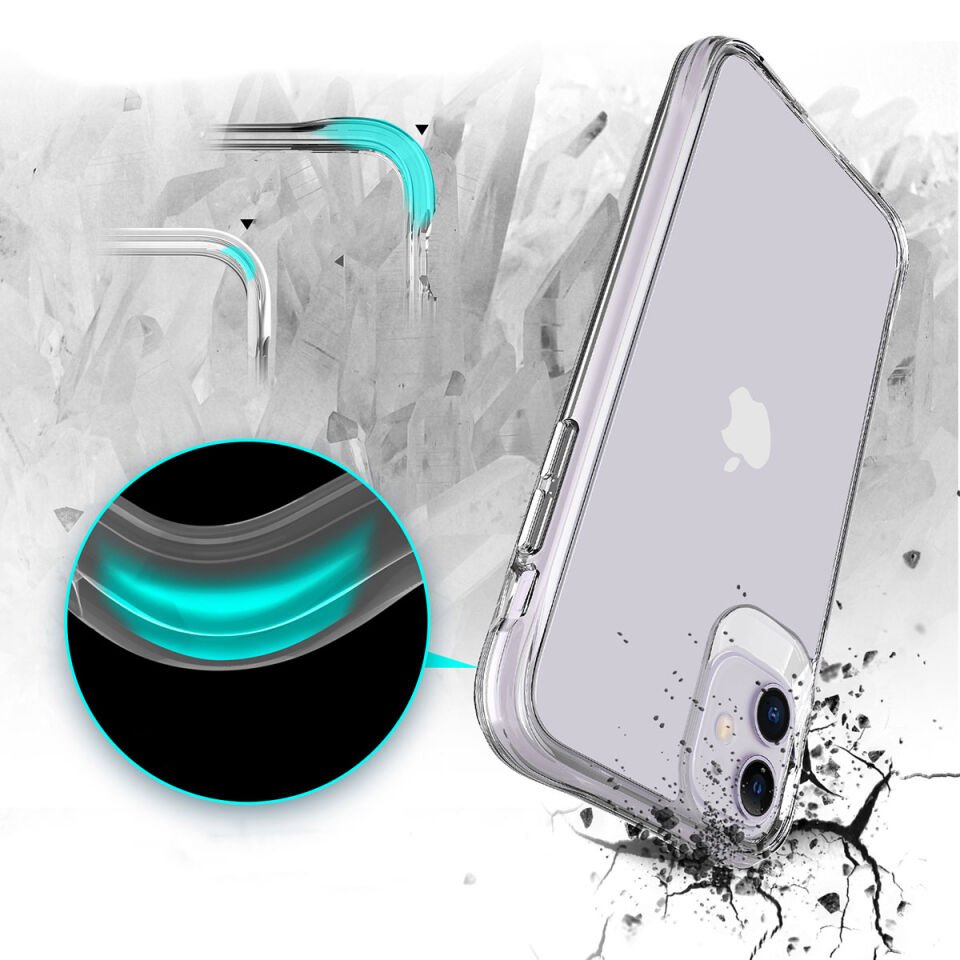 Apple iPhone 11 Kılıf HEPTEKİLETİŞİM Şeffaf Ultra İnce Airbag Tasarımlı Okka Kapak