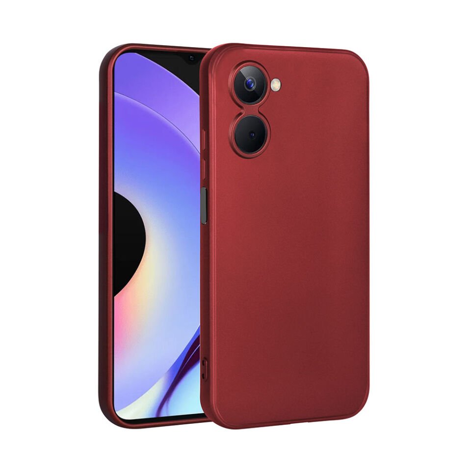Realme 10 4G Kılıf Yumuşak Dokulu Soft Esnek İnce Mat Renkli Silikon Kapak (PREMİER) Mürdüm