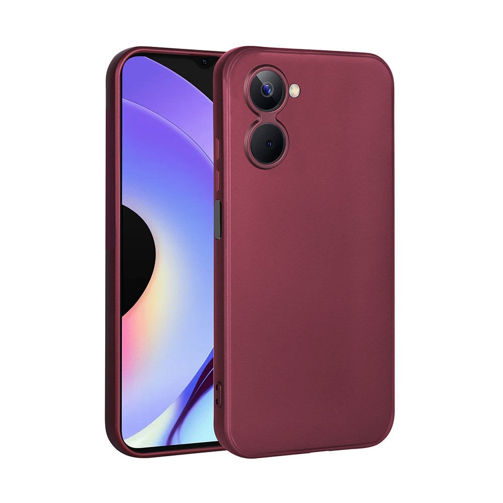 Realme 10 4G Kılıf Yumuşak Dokulu Soft Esnek İnce Mat Renkli Silikon Kapak (PREMİER) Mürdüm