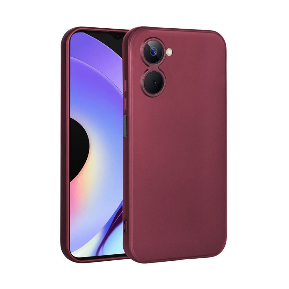 Realme 10 4G Kılıf Yumuşak Dokulu Soft Esnek İnce Mat Renkli Silikon Kapak (PREMİER) Mürdüm
