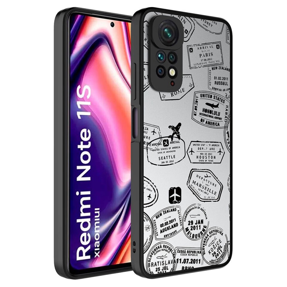 Xiaomi Redmi Note 11S Global Kılıf Aynalı Desenli Kamera Korumalı Parlak HEPTEKİLETİŞİM Mirror Kapak