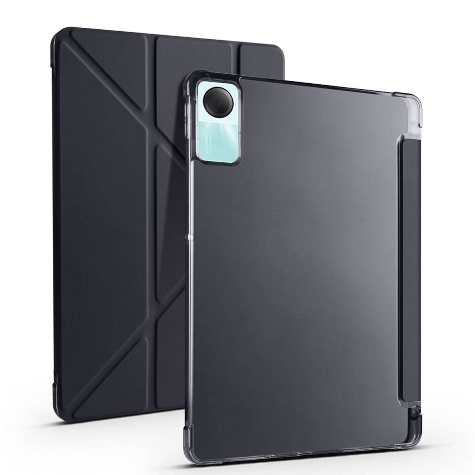 Xiaomi Redmi Pad SE Kılıf Kalem Bölmeli Standlı 360 Derece Tam Korumalı Tasarım (TR) Rose Gold