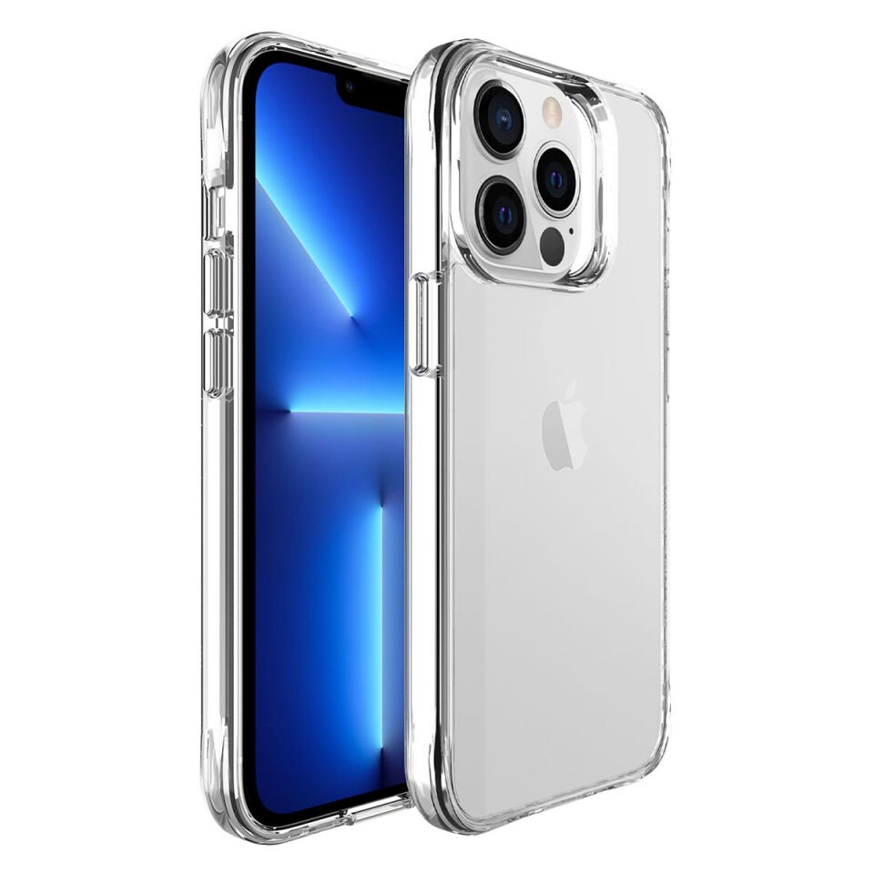 Apple iPhone 13 Pro Kılıf HEPTEKİLETİŞİM Şeffaf Ultra İnce Airbag Tasarımlı Okka Kapak