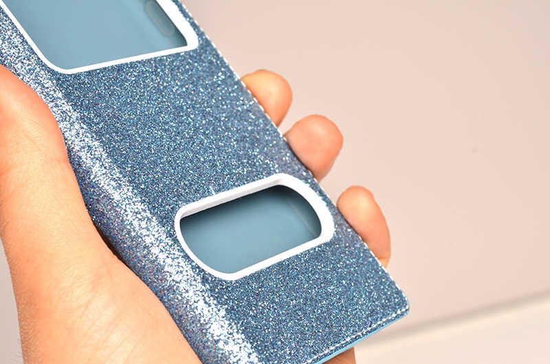 Samsung Galaxy C5 Kılıf HEPTEKİLETİŞİM Simli Dolce Kapaklı Kılıf