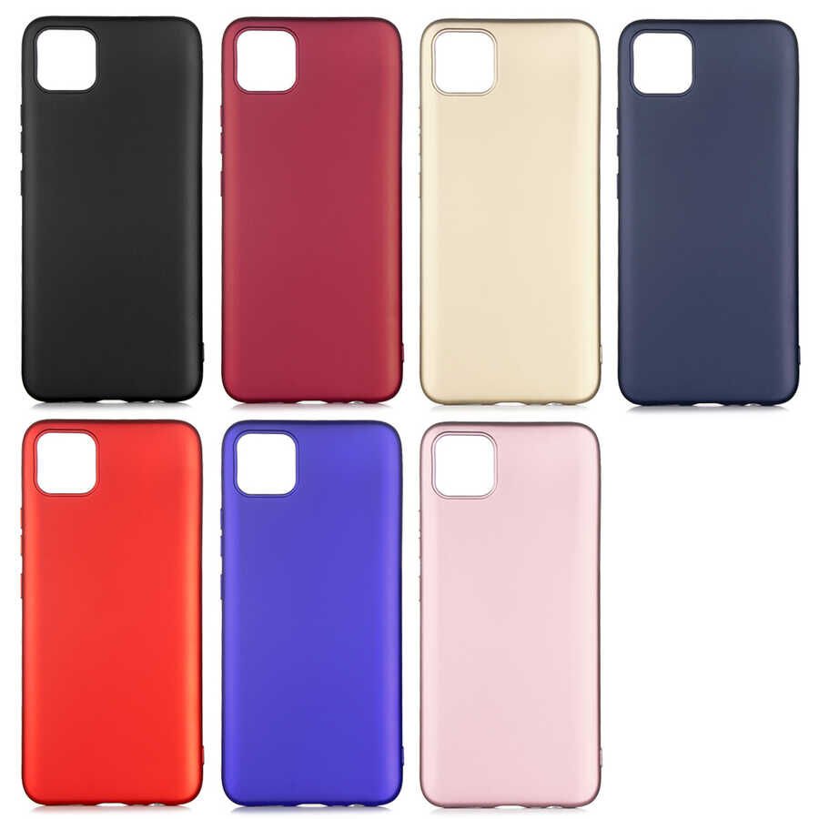 Realme C11 Kılıf Yumuşak Dokulu Soft Esnek İnce Mat Renkli Silikon Kapak (PREMİER) Gold