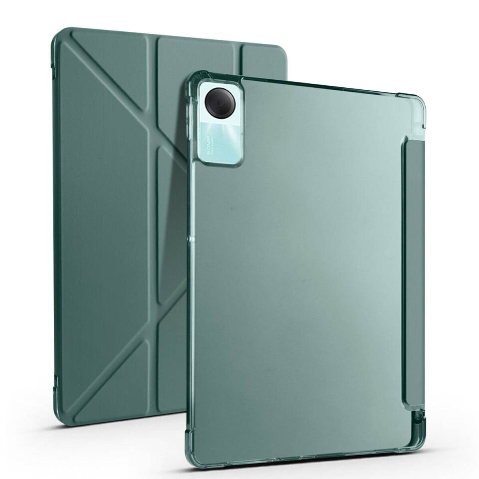 Xiaomi Redmi Pad SE Kılıf Kalem Bölmeli Standlı 360 Derece Tam Korumalı Tasarım (TR) Kırmızı