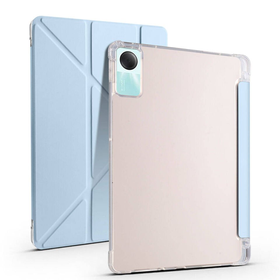 Xiaomi Redmi Pad SE Kılıf Kalem Bölmeli Standlı 360 Derece Tam Korumalı Tasarım (TR) Kırmızı