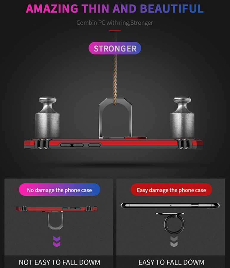 Huawei P30 Pro Kılıf Tank Zırh Yüzüklü Mıknatıslı Standlı Kapak (VEGA) Gri