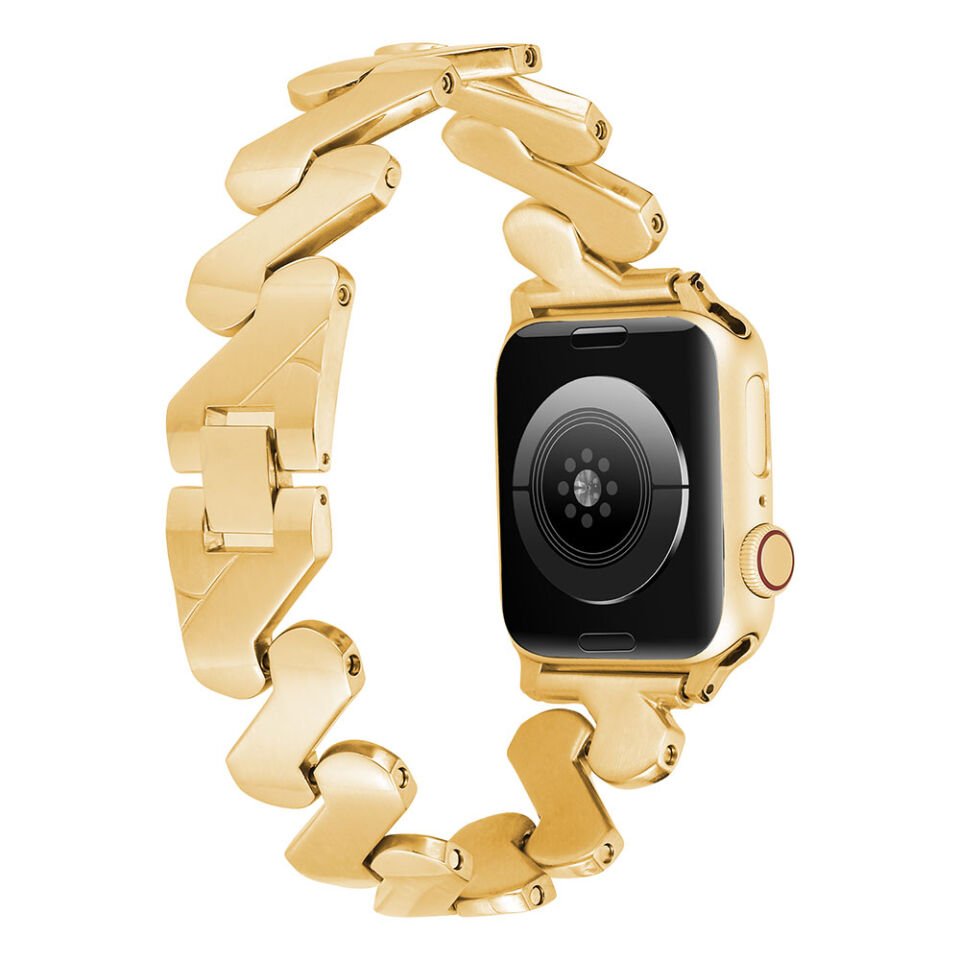 Apple Watch 2/3/4/5/6/7/8/se/nike 38mm 40mm 41mm Metal Strap Kordon Tasarım (KRD-80) Starlight