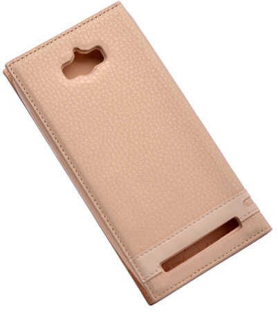 Asus Zenfone Max ZC550KL Kapaklı Kılıf Darbelere Karşı Tam Korumalı (ELİTE) Gold