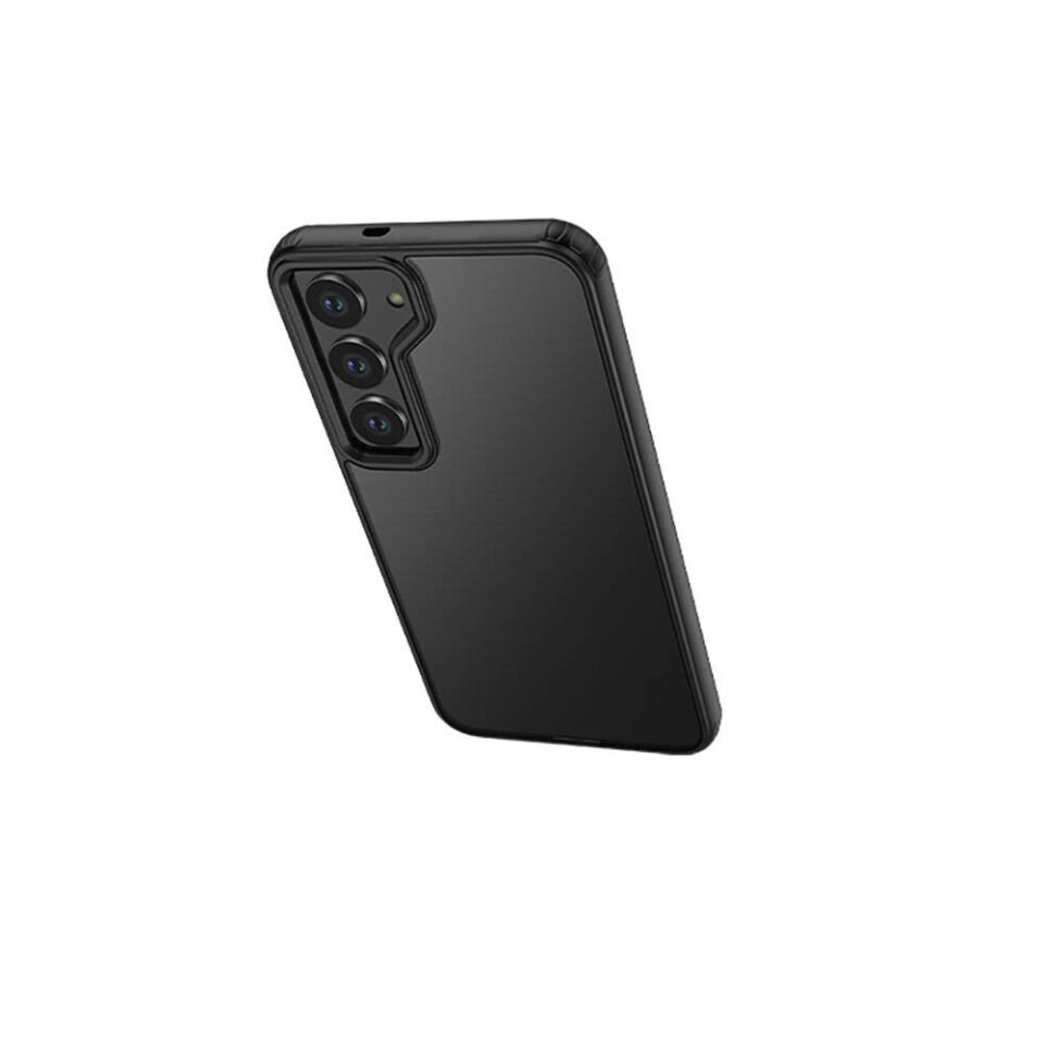 Samsung Galaxy S24 Kılıf Köşe Korumalı Arkası Mat Buzlu Sert Kapak (VOLKS) Siyah