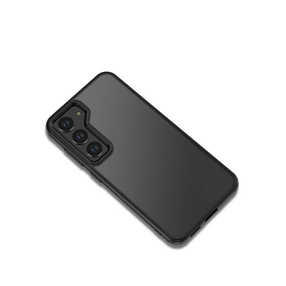 Samsung Galaxy S24 Kılıf Köşe Korumalı Arkası Mat Buzlu Sert Kapak (VOLKS) Siyah