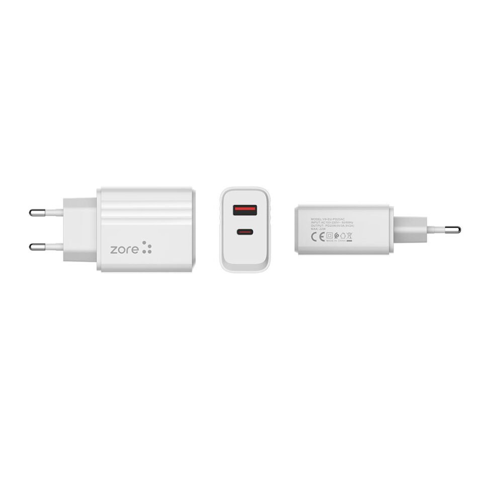 Play Serisi PL3 Type-C to Lightning 2in1 PD Seyahat Şarj Aleti 20W Beyaz