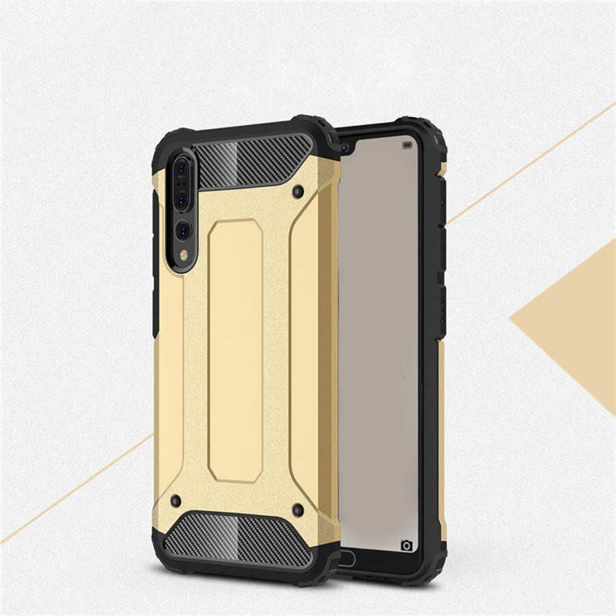 Huawei P20 Pro Kılıf Armor Köşe Korumalı Çift Katman Tank Zırh Kapak (CRASH) Mavi