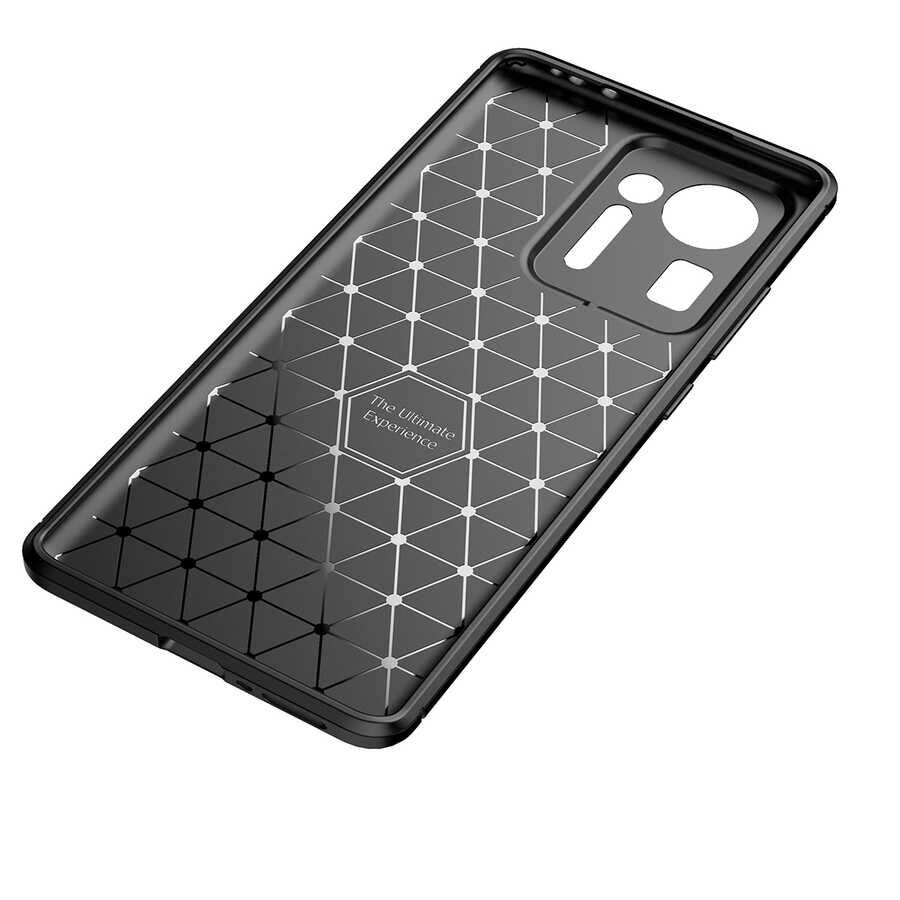 Xiaomi Mi Mix 4 Kılıf Kamera Çıkıntılı Karbon Fiber Dokulu Renk Atmaz Kapak (NEGRO) Lacivert