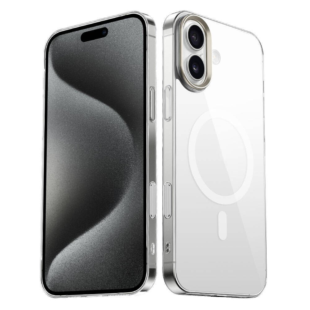 Apple iPhone 16 Plus Kılıf Magsafe Şarj Özellikli Şeffaf Cam Arka Yüzey HEPTEKİLETİŞİM G-Glass Kapak