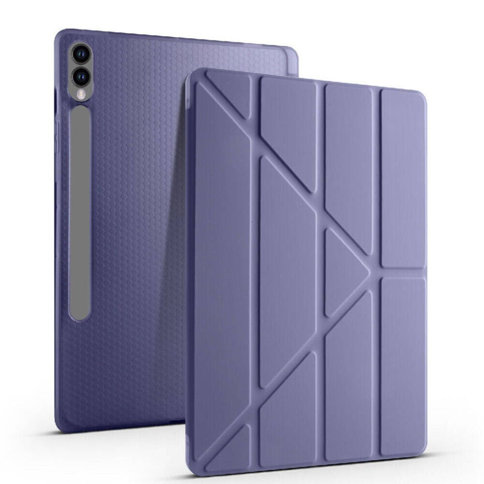 Samsung Galaxy Tab S9 FE Plus Kılıf Kalem Bölmeli Standlı 360 Derece Tam Korumalı Tasarım (TR) Rose Gold