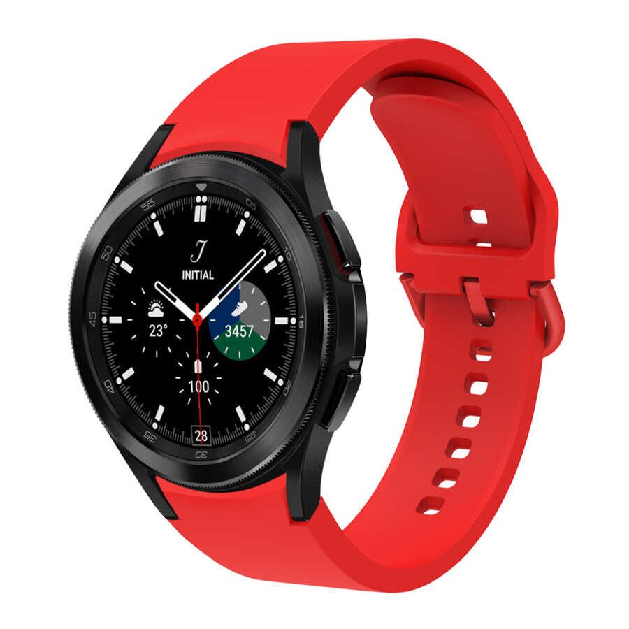 Samsung Galaxy Watch 4 40mm Silikon Kordon Esnek Yapılı Tasarım (krd-50) Kırmızı