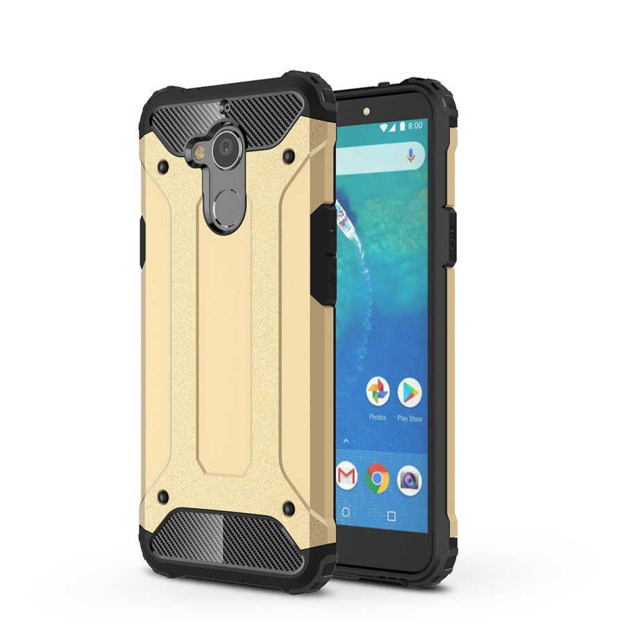 General Mobile 8 Kılıf Armor Köşe Korumalı Çift Katman Tank Zırh Kapak (CRASH) Gri
