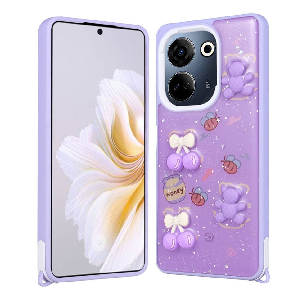 Tecno Camon 20 Pro 4G Kılıf Parlayan Simli Kabartma Figürlü HEPTEKİLETİŞİM Cevze Kapak
