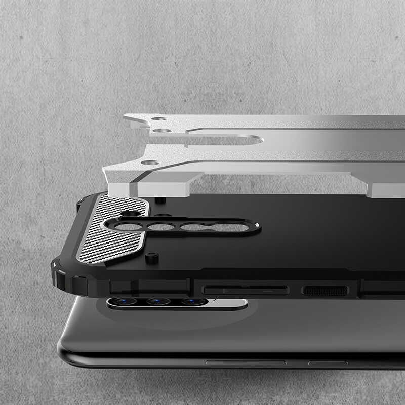 Xiaomi Redmi 9 Kılıf Armor Köşe Korumalı Çift Katman Tank Zırh Kapak (CRASH) Siyah