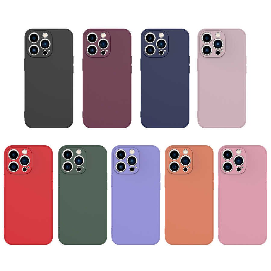 Apple  iPhone 13 Pro Kadife İç Yüzey Yumuşak Dokulu Kamera Korumalı İnce Kapak (MARA) Siyah