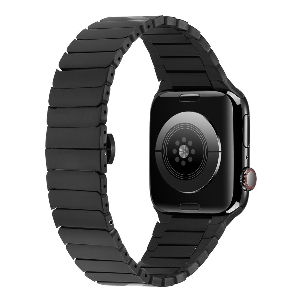 Apple Watch 2/3/4/5/6/7/8/se/nike 38mm 40mm 41mm Metal Kordon Strap Tasarım (KRD-79) Gold