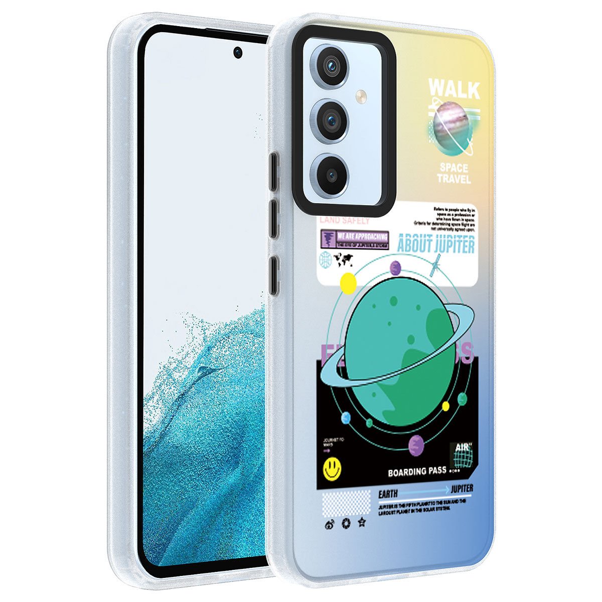 Samsung Galaxy A14 Kılıf Kamera Çıkıntılı Desenli Tasarımlı Sert Kapak (Dragon) Gezegen