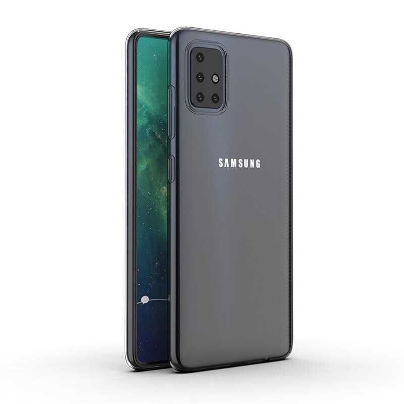 Samsung Galaxy A51 Şeffaf Kılıf Yumuşak İnce Tasarımlı Kapak (SÜPER) Renksiz