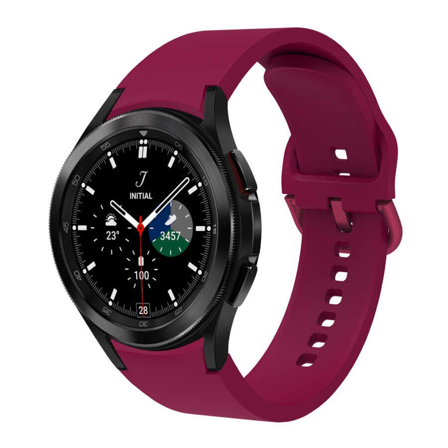 Samsung Galaxy Watch 4 40mm Silikon Kordon Esnek Yapılı Tasarım (krd-50) Mürdüm
