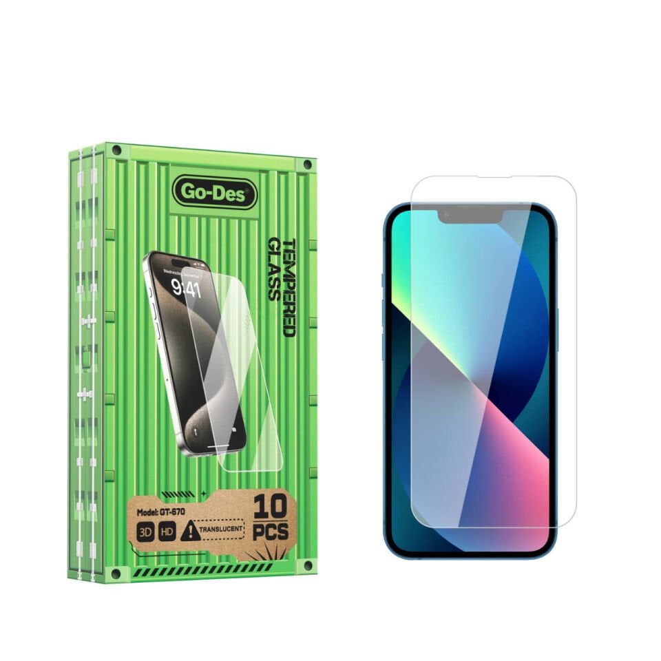 Apple iPhone 14 Go Des Parmak İzi Bırakmayan 9H Oleofobik Bom Glass Ekran Koruyucu 10'lu Paket