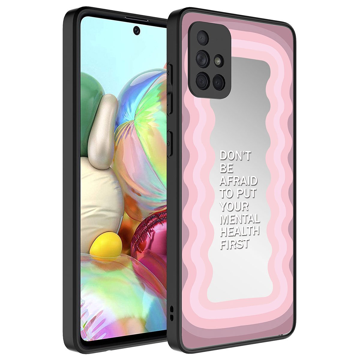 Samsung Galaxy A51 Kılıf Aynalı Desenli Kamera Korumalı Parlak HEPTEKİLETİŞİM Mirror Kapak