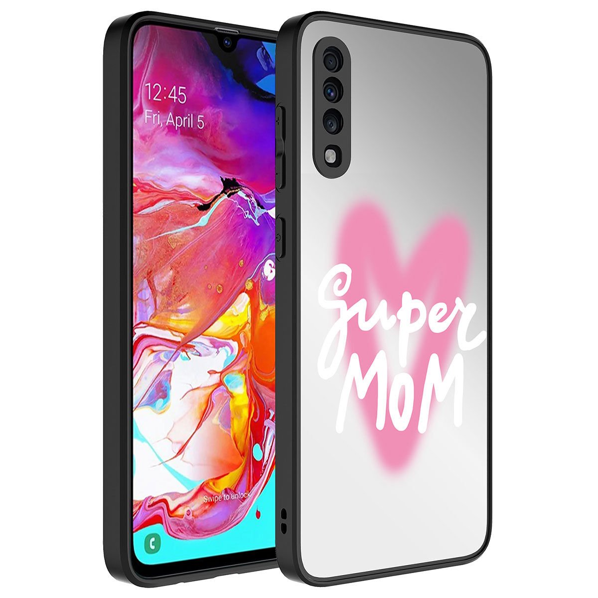 Samsung Galaxy A70 Kılıf Aynalı Desenli Kamera Korumalı Parlak HEPTEKİLETİŞİM Mirror Kapak