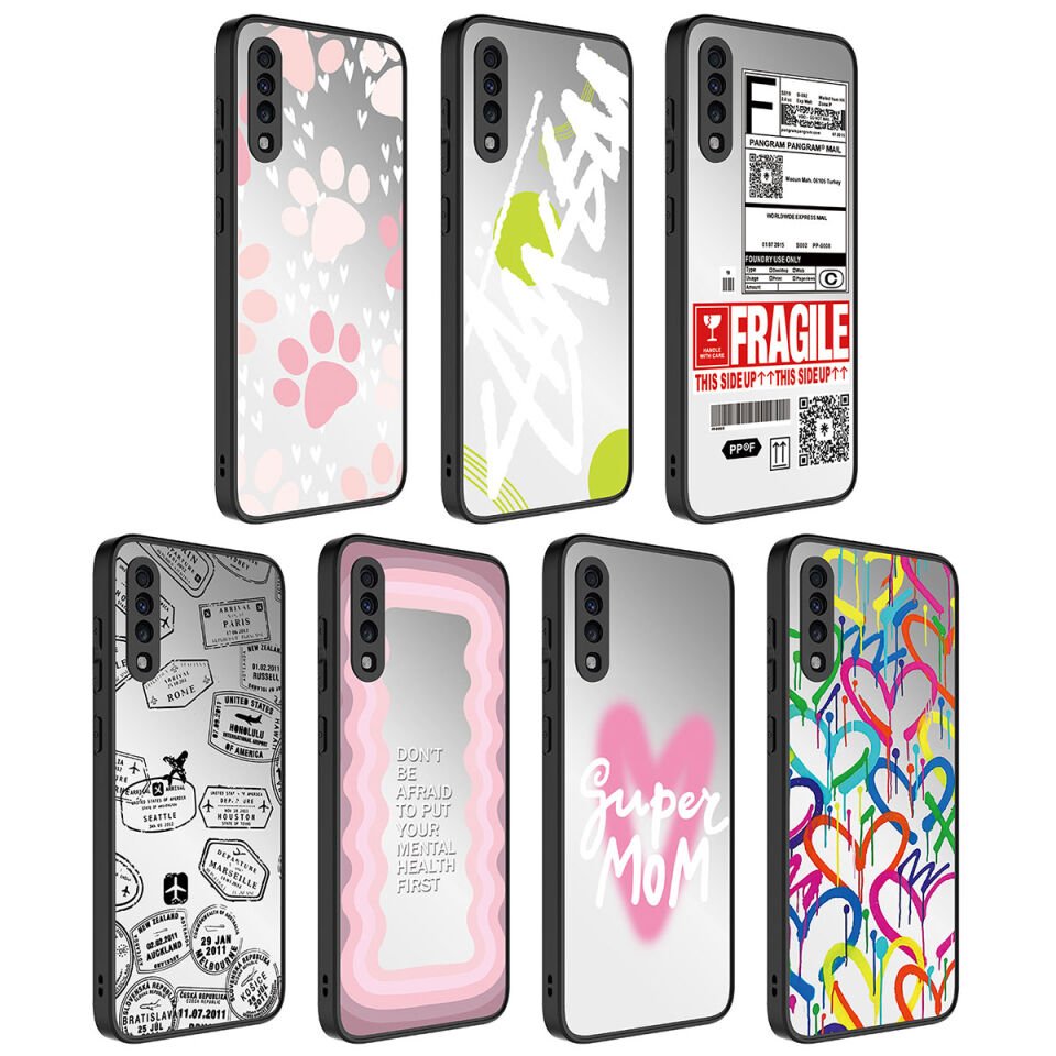 Samsung Galaxy A70 Kılıf Aynalı Desenli Kamera Korumalı Parlak HEPTEKİLETİŞİM Mirror Kapak