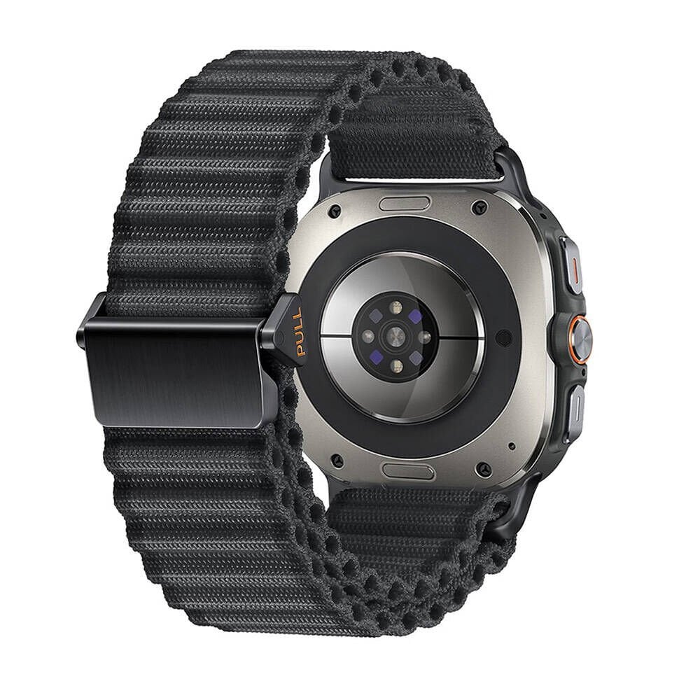 Samsung Galaxy Watch Ultra 47mm Naylon Kumaş Hasır Örgülü Kordon (KRD-120) Siyah