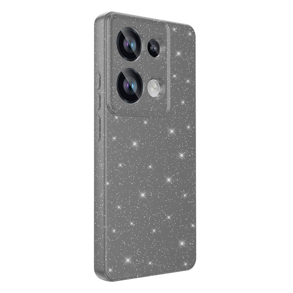 Xiaomi Redmi Note 13 Pro 4G Kılıf Kamera Korumalı Simli Renkli Parlak Silikon Kapak (Koton) Mor