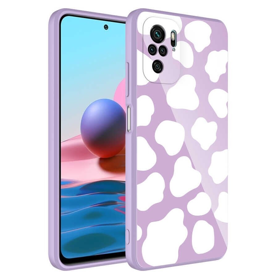 Xiaomi Redmi Note 10 Kılıf Kamera Korumalı Bulut Desenli Renkli Sert Parlak Silikon Kapak (Epoksi) NO2