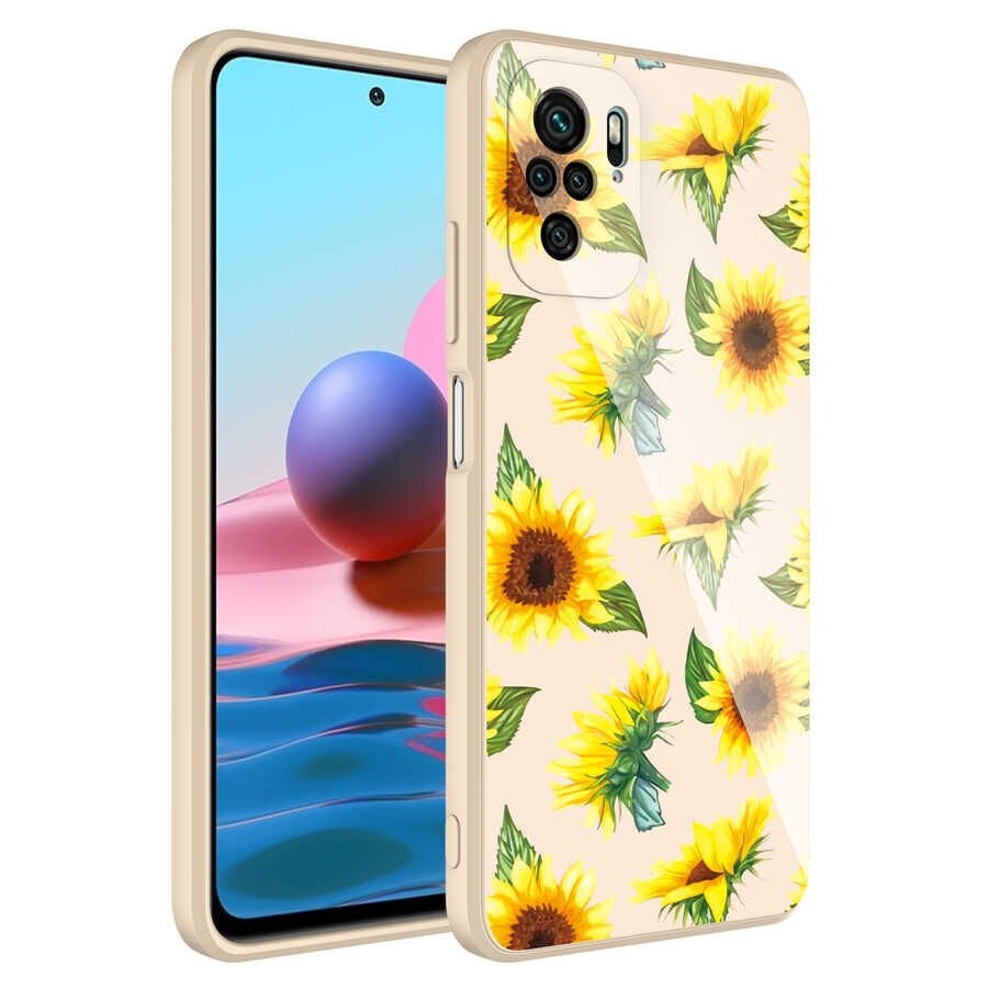 Xiaomi Redmi Note 10 Kılıf Kamera Korumalı Bulut Desenli Renkli Sert Parlak Silikon Kapak (Epoksi) NO2
