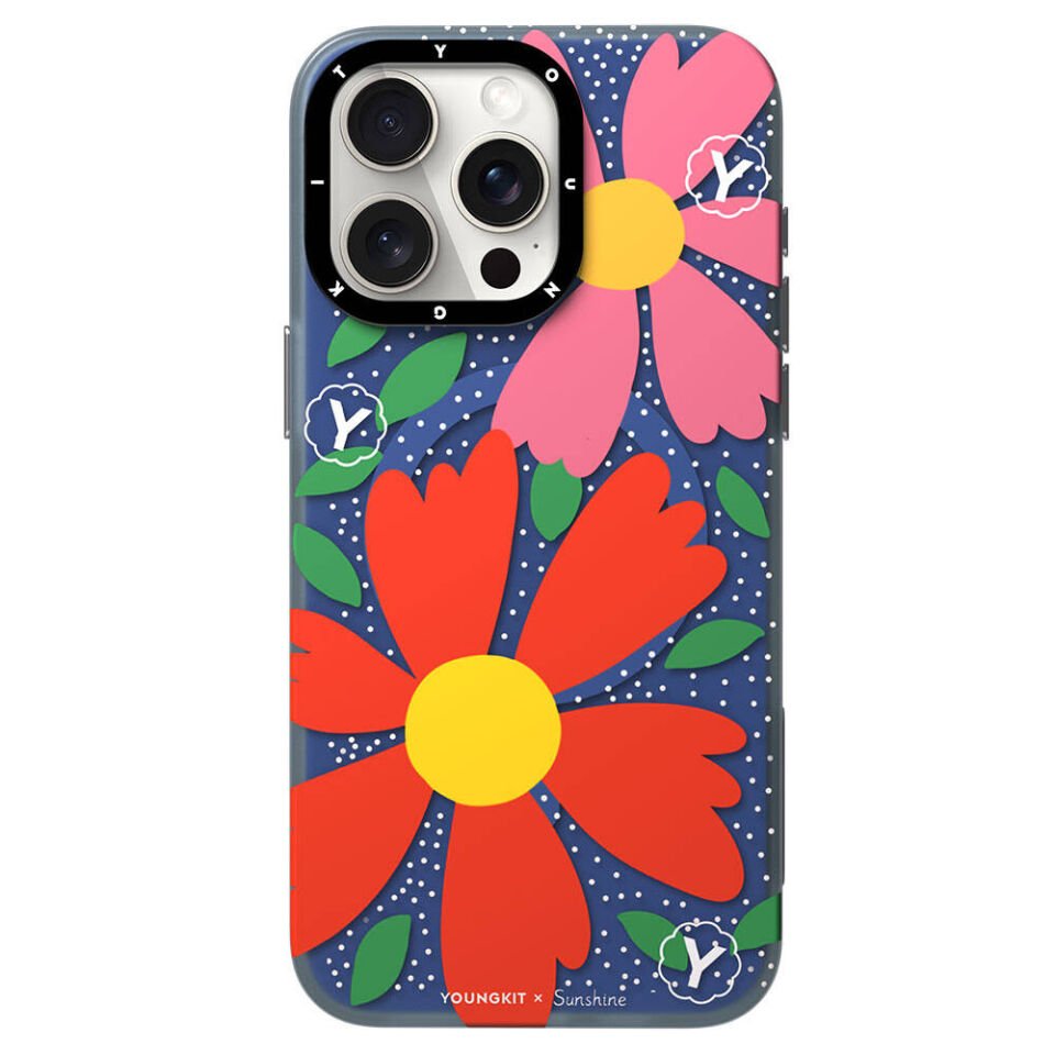Apple iPhone 15 Pro Max Kılıf Magsafe Şarj Özellikli Sunshine Tasarımlı Youngkit Colorful Serisi Kapak