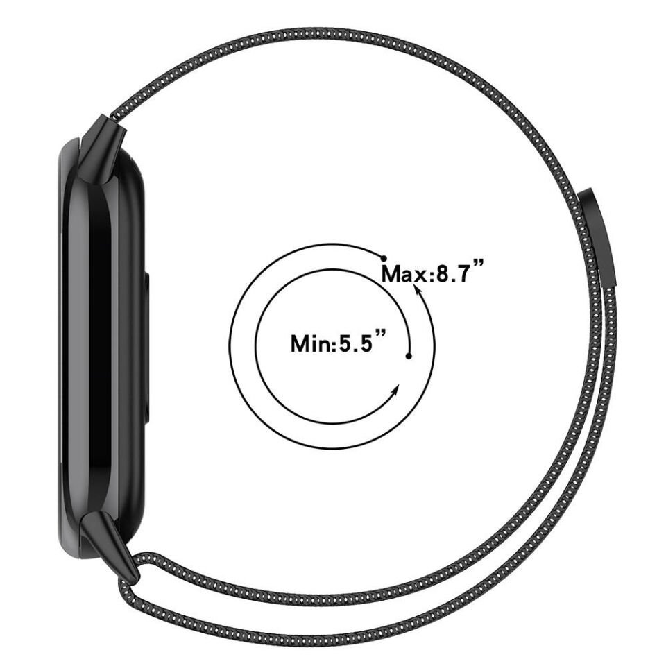 Xiaomi Smart Band 8 Metal Kordon Tel Örgü İşlemeli Tasarım (KRD-01) Gold