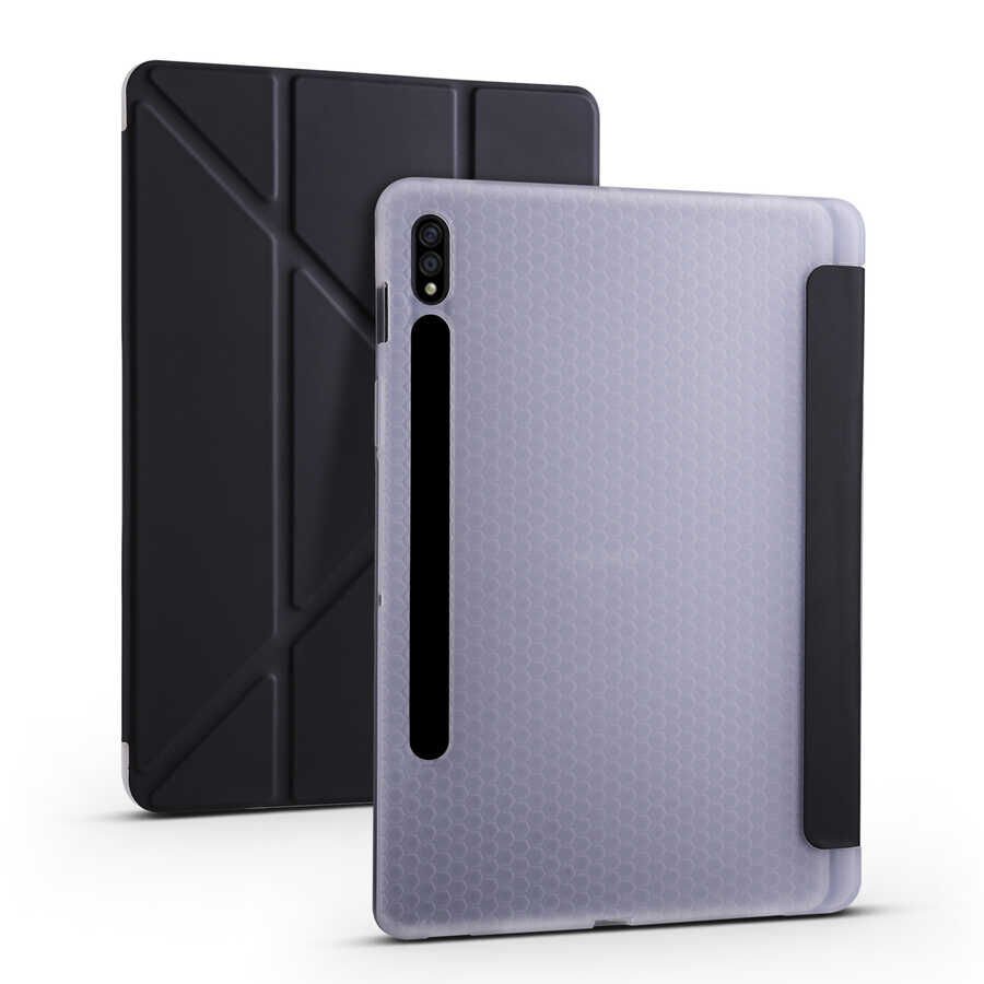 Samsung Galaxy Tab S7 Fe / S7 Plus / S8 Plus 12.4'' Kılıf Kalem Bölmeli Standlı X800 T730 T970 (TR) Siyah