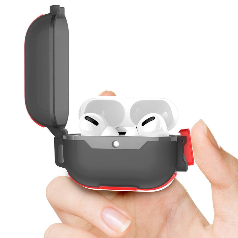 Apple Airpods Darbelere Karşı Dayanıklı Kılıf (Airbag 34) Siyah