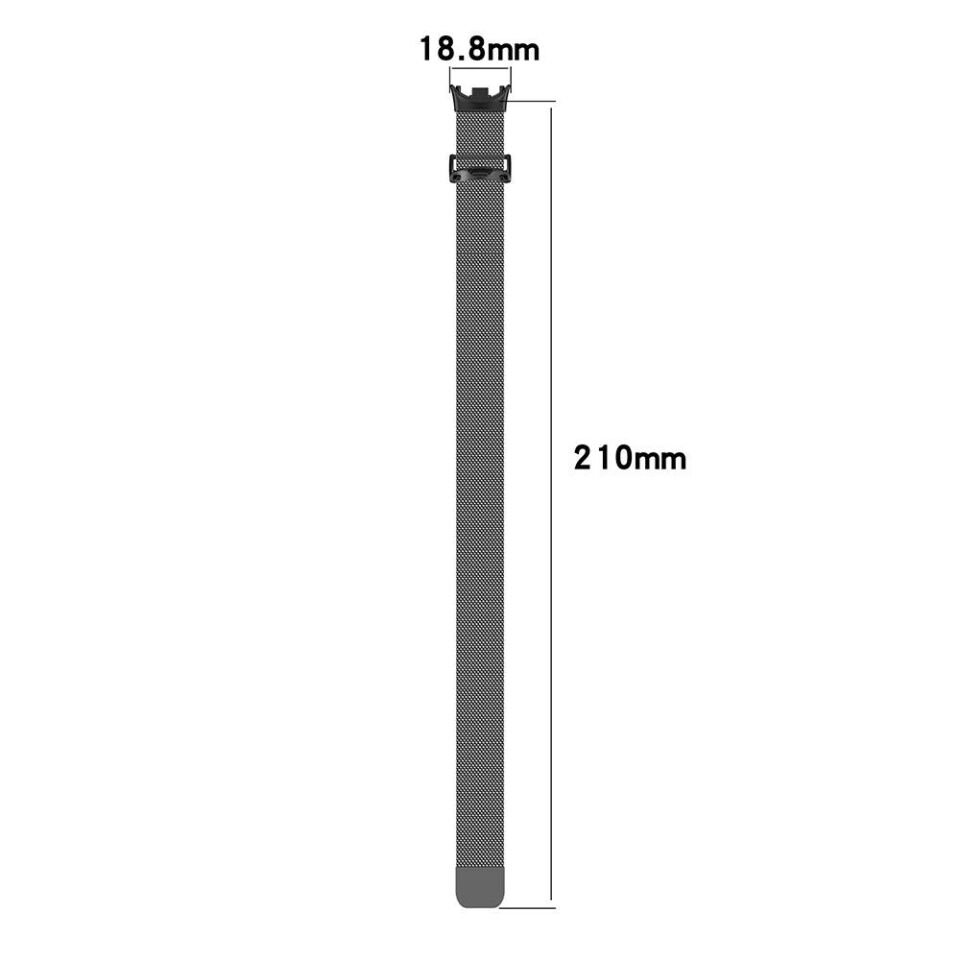 Xiaomi Smart Band 8 Metal Kordon Tel Örgü İşlemeli Tasarım (KRD-01) Gri