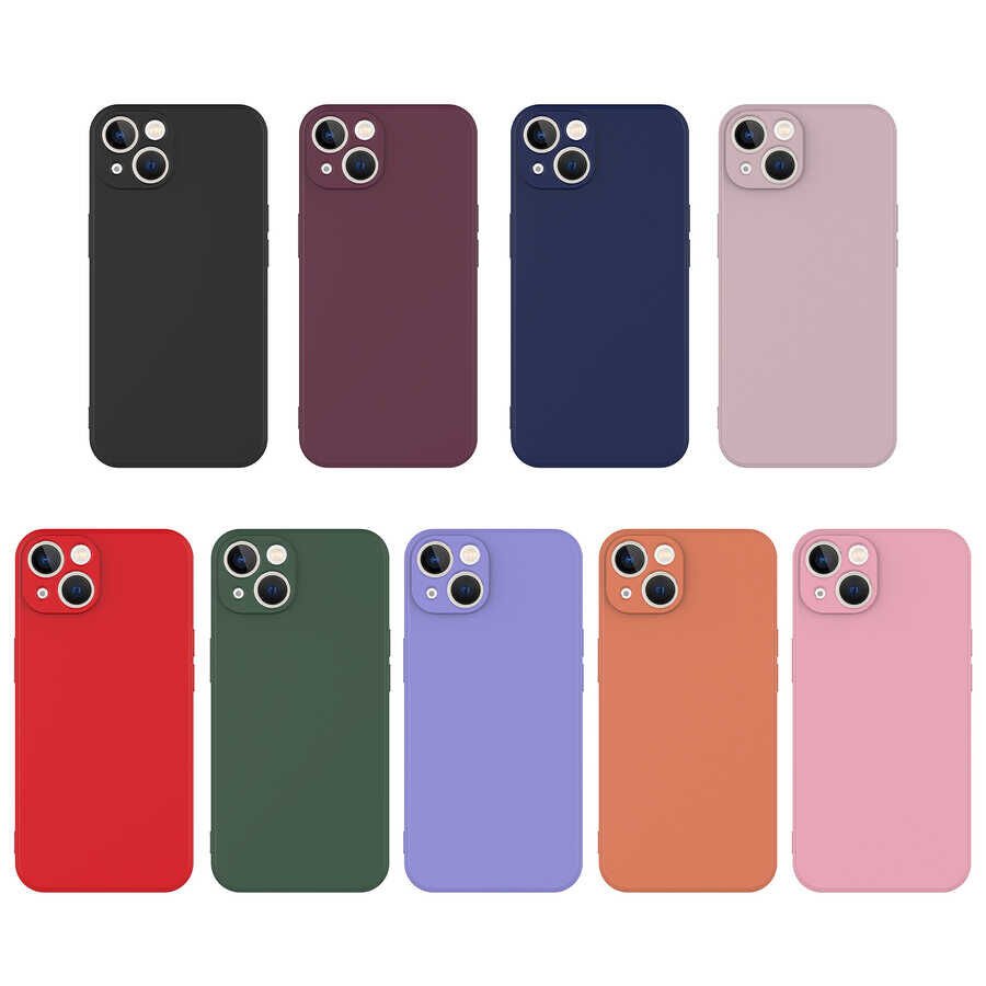 Apple  iPhone 13 Mini Kadife İç Yüzey Yumuşak Dokulu Kamera Korumalı İnce Kapak (MARA) Koyu Yeşil