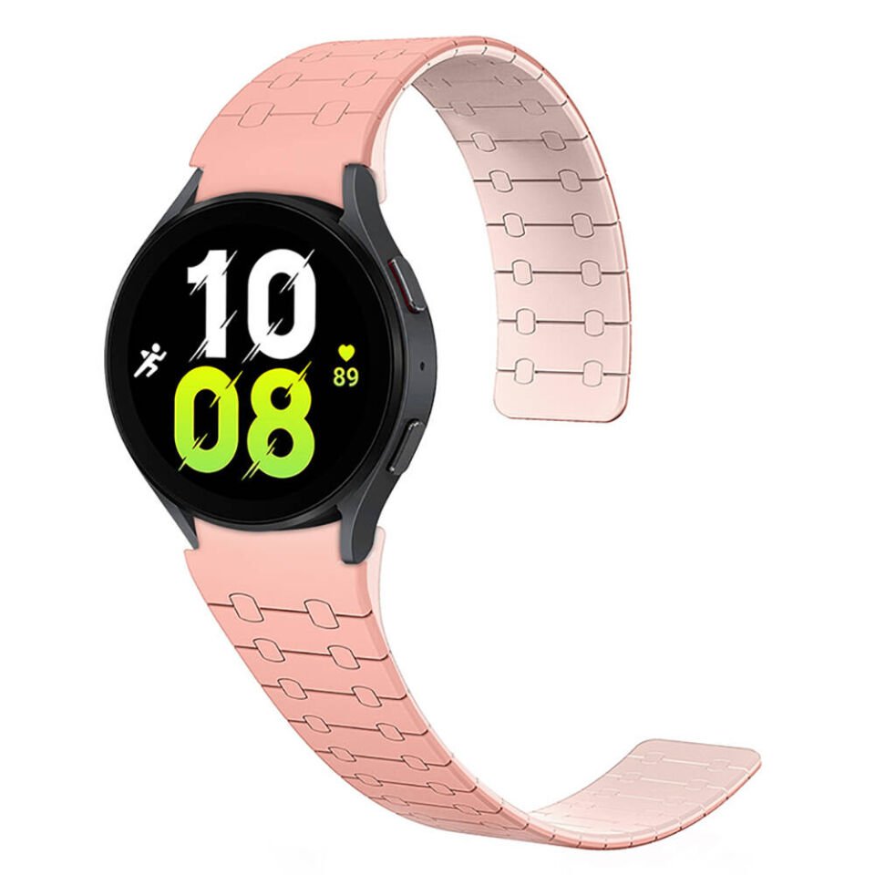 Samsung Galaxy Watch 6 44mm/20mm Çizgili Desenli Silikon Kordon (KRD-111) Siyah