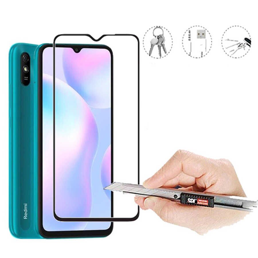Xiaomi Redmi 9A HEPTEKİLETİŞİM Kenarları Kırılmaya Dayanıklı Cam Ekran Koruyucu